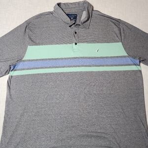 Nautica Men's Gray Polo Short Sleeve Shirt Size 4XLT